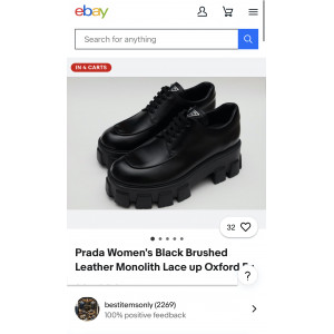 Оксфорды PRADA Monolith — в наличии в Москве, доставка по России