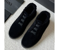 Зимние замшевые кроссовки Triple Stitch с мехом от ZEGNA