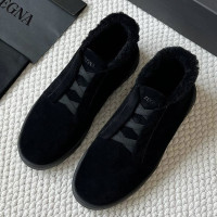 Зимние замшевые кроссовки Triple Stitch с мехом от ZEGNA
