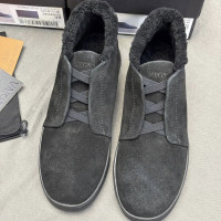 Зимние замшевые кроссовки Triple Stitch с мехом от ZEGNA