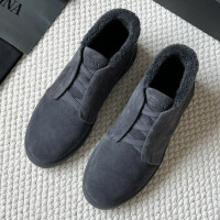 Зимние замшевые кроссовки Triple Stitch с мехом от ZEGNA