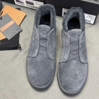 Зимние замшевые кроссовки Triple Stitch с мехом от ZEGNA
