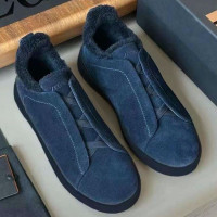 Зимние замшевые кеды Triple Stitch с мехом от ZEGNA