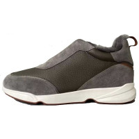 Зимние кожаные кроссовки Modular Walk на меху LORO PIANA