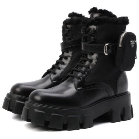 Зимние ботинки PRADA Monolith с карманами на меху