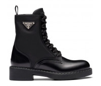 Ботинки Brushed Leather And Re Nylon от PRADA