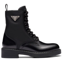 Ботинки Brushed Leather And Re Nylon от PRADA