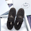 Лоферы зимние замшевые PRADA на меху