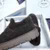 Лоферы зимние замшевые PRADA на меху