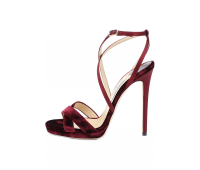 Бархатные босоножки Lola 120 на шпильке Jimmy Choo Бархатные босоножки Lola 120 на шпильке Jimmy Choo