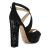Атласные босоножки April 120 на декорированном каблуке Jimmy Choo