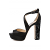 Атласные босоножки April 120 на декорированном каблуке Jimmy Choo