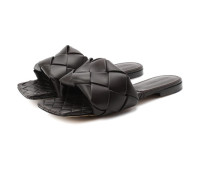 Кожаные шлепанцы BOTTEGA VENETA Lido Боттега Венета темно-коричневый