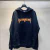 Мужской худи Balenciaga оверсайз с капюшоном и логотипом Metal Баленсиага черный