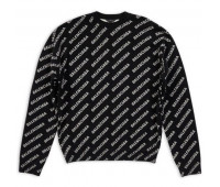 хлопковый джемпер Balenciaga с жаккардовым логотипом Баленсиага черный