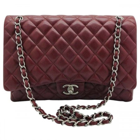 CHANEL Сумка Timeless Jumbo стеганая от Шанель бордовая