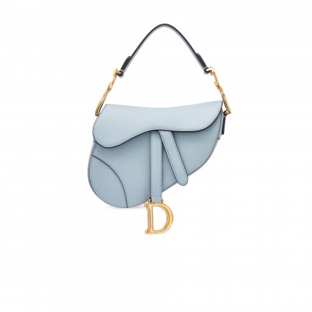 CHRISTIAN DIOR Кожаная Сумка SADDLE Диор Мини Голубой