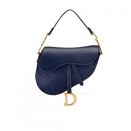 CHRISTIAN DIOR Кожаная Сумка SADDLE Диор Синий