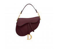 CHRISTIAN DIOR Кожаная Сумка SADDLE Диор Малиновый