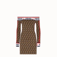 Платье Fendi из разноцветного хлопкового джерси
