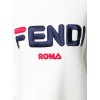 Свитер FENDI Белый с высоким красным воротником