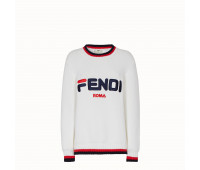 Свитер FENDI Фенди из хлопка белого цвета Свитер FENDI Фенди из хлопка белого цвета