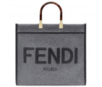 FENDI Сумка-шопер Фенди SUNSHINE MEDIUM из фланели Серая