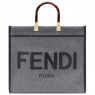 FENDI Сумка-шопер Фенди SUNSHINE MEDIUM из фланели Серая