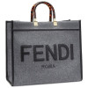 FENDI Сумка-шопер Фенди SUNSHINE MEDIUM из фланели Серая