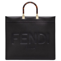 FENDI Сумка-шопер Фенди SUNSHINE MEDIUM из кожи Черная