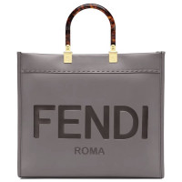 FENDI Сумка-шопер Фенди SUNSHINE MEDIUM из кожи Серая