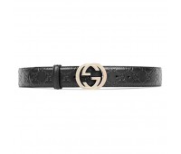Ремень Leather Belt с Золотой Пряжкой GUCCI