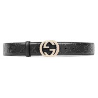 Ремень Leather Belt с Золотой Пряжкой GUCCI