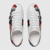 Кожаные Кеды Gucci Ace Белые с Цветком Кожаные Кеды Gucci Ace Белые с Цветком