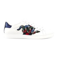 Кожаные Кеды Gucci Ace Белые со Змеей