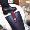Кожаные сапоги Mary с вышивкой Gucci