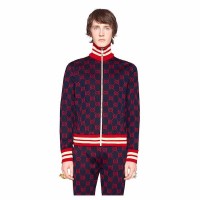 Мужской спортивный костюм Gucci на молнии с воротником-стойкой красный