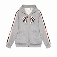 Толстовка GUCCI на молнии с бантом серая Толстовка GUCCI на молнии с бантом серая
