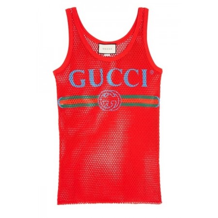 Майка Gucci из сетки Красная