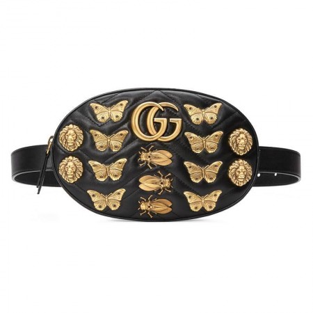 Сумка на пояс Gucci Marmont Animal Belt Bag Черная