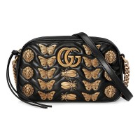 Сумка на плечо Gucci Marmont Animal Shoulder Small Bag Черная Сумка на плечо Gucci Marmont Animal Shoulder Small Bag Черная