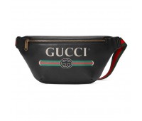 Gucci Сумка на пояс Print Leather Belt Bag от Гуччи Черная