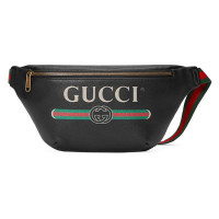 Gucci Сумка на пояс Print Leather Belt Bag от Гуччи Черная