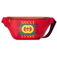 Gucci Сумка на пояс Print Leather Belt Bag от Гуччи Красная