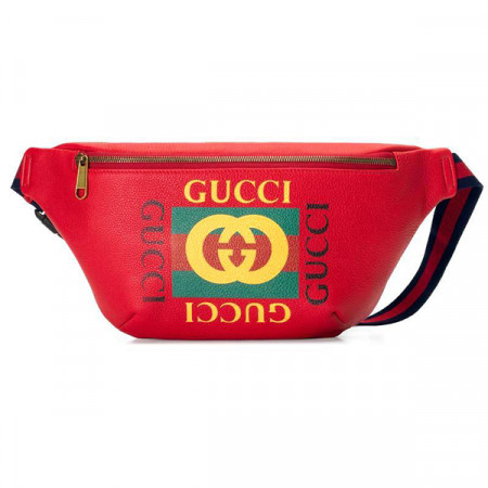 Gucci Сумка на пояс Print Leather Belt Bag от Гуччи Красная