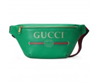 Gucci Сумка на пояс Print Leather Belt Bag от Гуччи Зеленая