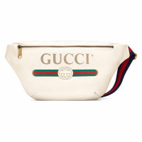Gucci Сумка на пояс Print Leather Belt Bag от Гуччи Белая
