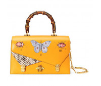 Сумка Gucci Ottilia с бамбуковой ручкой Желтая