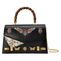 Сумка Gucci Ottilia с бамбуковой ручкой Черная