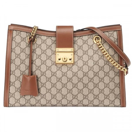 Gucci Сумка-тоут от Гуччи GG Padlock medium коричневая